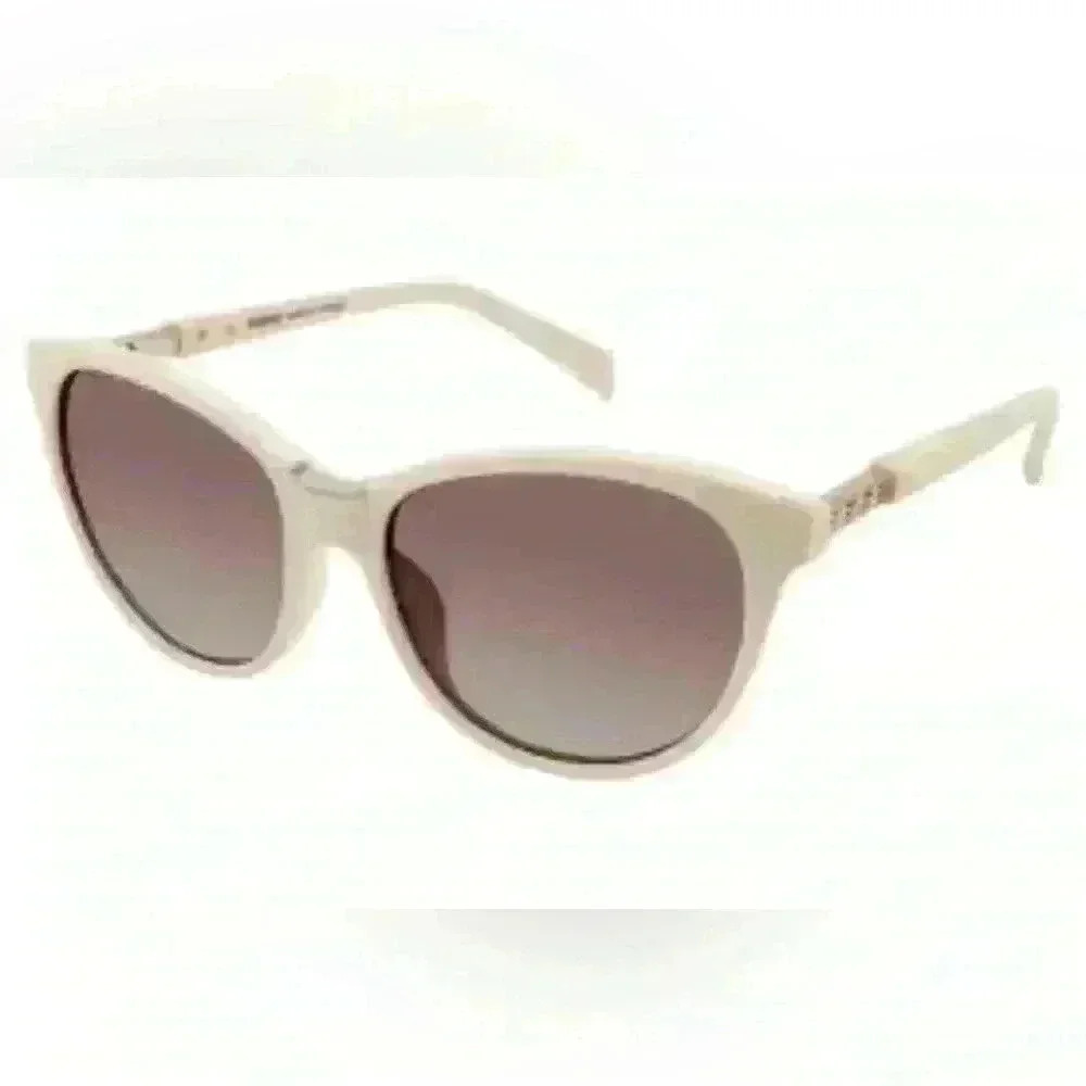 balmain bl200 cateye sunglasses in cream gold with case